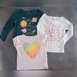 Three (3) Girl's 5T Tops Shirts Old Navy Carter's
